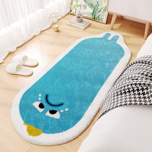 Tapis moderne en fausse fourrure cachemire à imprimé animal, mignon, à poils plats, fabriqué à la machine, écologique, antidérapant, pour chambre à coucher, chevet, long couloir, décoration - Product Image 3