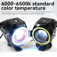 Phare de moto U7, mini-lentille, œil d'ange, super lumineux, faisceau longue portée, projecteur externe pour véhicule électrique
