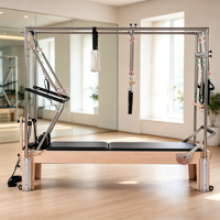 Reformer Pilates Full Tower en Bois d'Érable avec Système Trapèze Complet et Ressorts de Résistance Multiples, Équipement de Fitness pour Studio de Pilates et Salle de Sport