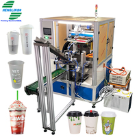 Vente chaude Tasse à thé au lait Tasse en plastique Imprimante de sérigraphie entièrement automatique Imprimante d'écran en soie pour gobelet en papier avec système Corona