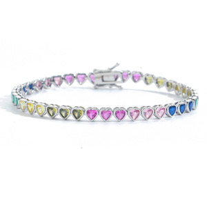 Nuevo Collar de Moda Hip Hop con Cadena de Tenis de Color Amor, Zirconia, Personalidad Hipster, Pulsera Hip Hop con Forma de Corazón, Tanjing, Lijing - Product Image 5