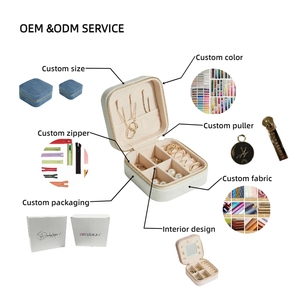 Изготовленный на заказ логотип Свадебная Упаковка ювелирных изделий модный стиль серьги кольцо ожерелье бархатная дорожная шкатулка для украшений - Product Image 3