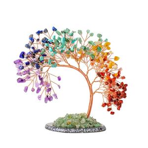 Commercio all'ingrosso naturale curativo albero di quarzo rosa cristallo di ghiaia Feng Shui casa artigianato decorativo con albero di fenice-coda - Product Image 2