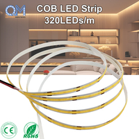Tira de LED Lineal Arquitectónica de 24V, Tira de Luz LED COB de 6000K Blanco Frío, CRI 90, Iluminación LED sin Costuras