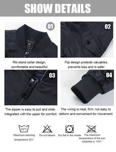 Veste bomber pour homme de qualité supérieure, tissu doux et onctueux, design <span class=keywords><strong>sans</strong></span> <span class=keywords><strong>couture</strong></span>, veste bomber de sport à maintien élevé - Product Image 4