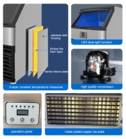 Máquina de Hielo Compacta de Acero Inoxidable BLG de 150 kg, Máquina de Cubitos de Hielo Comercial Totalmente Automática de Gran Capacidad para Restaurante