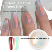 Super Fée Pêche Aurora Style Japonais Populaire Nail Art Accessoires Transparent Glace Électrolytique Miroir Magique Poudre Superbe