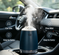 Humidificateur USB Mini pour Voiture, Vente Chaude, Approvisionnement Direct Usine, Grande Brume, Veilleuse Colorée, Aromathérapie, Certifié ROHS, 280ML