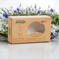 Boîte à savon en papier kraft écologique avec fenêtre, collection spa fleuri, personnalisable pour l'emballage de savon artisanal biologique