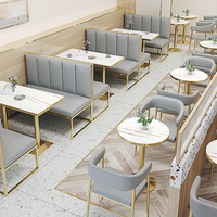 Ensemble de meubles de restaurant moderne, chaise et table de banquet, ensemble de table à manger de luxe, sièges de café, canapé de restauration rapide