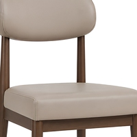 Chaise de salle à manger moderne en bois, chaise d'appoint rembourrée, assise beige, pieds en noyer, meubles de salle à manger
