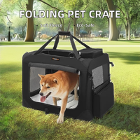 Chenil moderne unique en métal en tissu Oxford pour le transport de chiens en gros Voiture pliante souple Maison de transport montable Motif solide