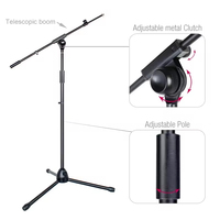 Support de microphone Yinyu MS126 avec base en acier et bras télescopique pour l'enregistrement en studio professionnel