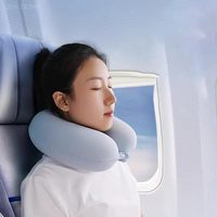 Oreiller ergonomique en mousse à mémoire de forme en soie glacée pour le cou, idéal pour les voyages en avion, en voiture et la sieste quotidienne au bureau