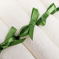 Lingettes et Serviettes de Toilette Matelassées Blanches Personnalisées en Bambou Bio Hypoallergéniques pour Visage et Bébé