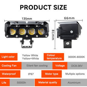 Venta Especial: Focos LED para Motocicleta Modelo MO27, 4 LED, Blanco/Amarillo, Resistentes al Agua, para Camiones, ATV, Autos, Motos - 2 Años de Garantía - Product Image 6