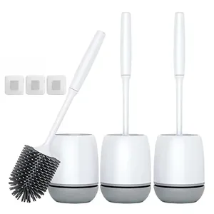 DS959 Bathroom Accessories Wall Mounted Toilet Brush Holder TPR Toilet Brush Set Silicone Toilet Brush With Holder Set