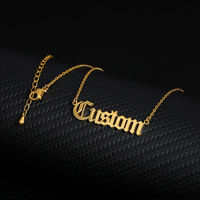 Colgante de Acero Inoxidable con Letras Personalizadas para Hombre y Mujer, Collar de Cadena Cubana Chapado en Oro, Joyería de Marca Personalizada