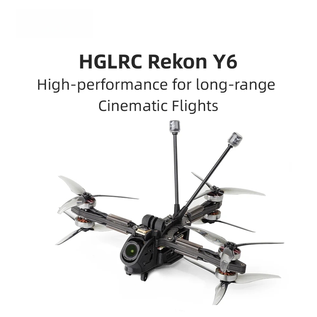 HGLRC Rekon Y6 5-inch Long-Range FPV Drone BNF 6S ELRS 2.4G Y6 Configuration GPS D JI O4 Pro/Moonlight/O3/Analog VTX
