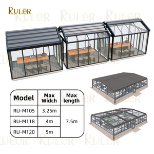 Auvent de véranda motorisé en verre d'auvent de <span class=keywords><strong>toit</strong></span> en aluminium rétractable automatique - Product Image 3