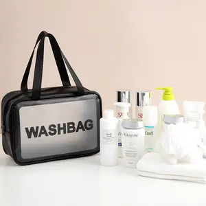 Choix amusant PU sac de maquillage étanche Portable grande capacité lavage Transparent voyage cosmétiques sac de rangement sac de natation
