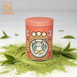 Venta al por mayor de fábrica: Lata cilíndrica de hojalata personalizada impresa para almacenar té, café y matcha - Product Image 6