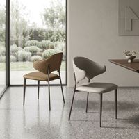 Chaises de salle à manger en cuir PU gris, style moderne et luxueux, avec pieds en métal, structure vintage, chaise d'appoint rembourrée