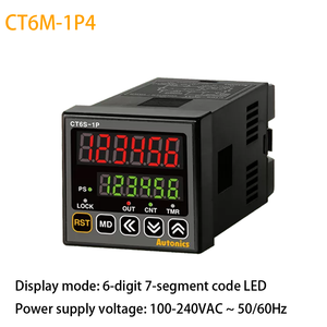 Compteur électronique Autonics CT6S-1P4 d'origine, utilisation industrielle, protection IP65, affichage LED à 6 chiffres et 7 segments, comptage par lots - Product Image 1