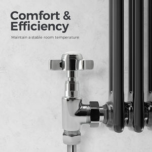 IVANCI Meilleure vente : Paire de robinets de radiateur manuels chromés à angle avec volant croisé pour système CVC - Product Image 5