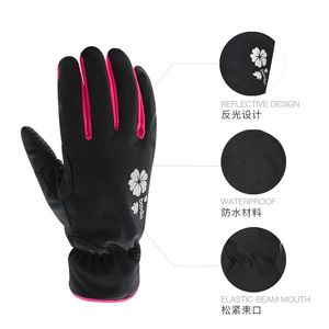 Boton Ski <b>Gloves</b> Women Black Pink Waterproof Windproof Thinsulate <b>Warm</b> Riding <b>Gloves</b> For Winter Motorcycle Electric Bike - Product Image 1
