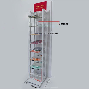 Custom White Metal Wire Comic Book <strong>Display</strong> Stand 12 Tiers Floor Standing Magazine Book <strong>Display</strong> Rack With PVC Advertising Header - Product Image 3