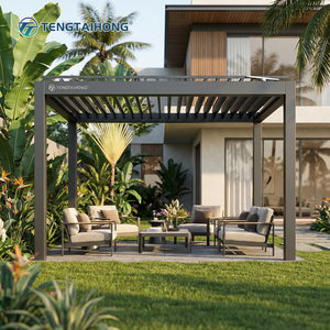 Pérgola de Aluminio con Techo Retráctil Motorizado, Impermeable y Resistente a la Intemperie, para Patios y Jardines - Product Image 1