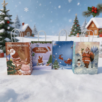 Sac fourre-tout en papier kraft vert recyclable 120 g/m² avec poignée personnalisable pour cadeaux de fêtes et vente au détail en café