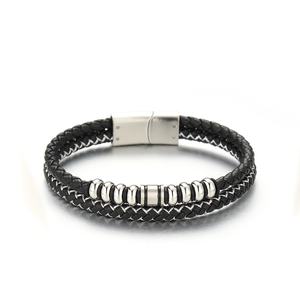 Pulsera de Cuero y Acero Inoxidable para Hombre, Diseño Moderno y Personalizado, Venta al Por Mayor - Product Image 2