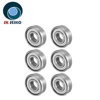 Bantalan Mini 606ZZ Kekakuan Tinggi 6x17x6mm Baris Tunggal Transmisi Industri Terbuat dari Baja GCR15 Pelumas Gemuk 625 7mm Clearance