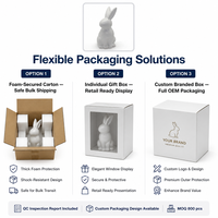 Figurine de lapin mobile en céramique blanche minimaliste HYD pour la décoration de la maison, du bureau et comme cadeau pour enfants