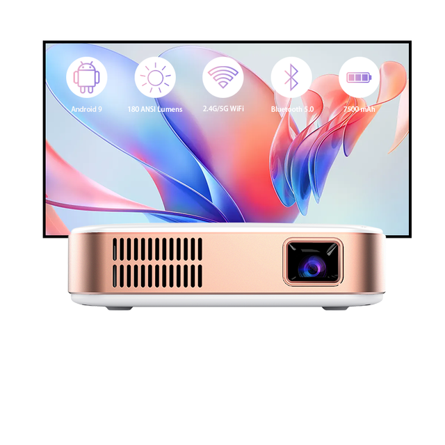 S-180 Mini Portable DLP Projector Android WiFi 8000mAh Rechargeable Battery LED Lamp 4K Max US Outdoor Video Beamer Sale