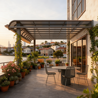 Toldo de Lujo Personalizado, Moderno, con Forma Especial, Manual, para Ventanas de Villa, Terraza, Techo de Policarbonato, Soporte de Aleación de Aluminio