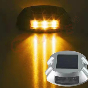 Luz de Advertencia Intermitente LED con Forma de <span class=keywords><strong>Herradura</strong></span>, Alimentada por Energía Solar |   Tachuela de Aluminio para Carretera de 106*95 mm - Product Image 6