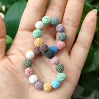 Perles en pierre de lave naturelle pour diffuseur d'huiles essentielles, fabrication de bijoux d'aromathérapie, perles en pierre volcanique poreuse 6-8mm, vente en gros