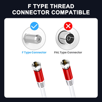 Cable Coaxial RG6 de 3FT/6FT con Conector Tipo F, Revestimiento de PVC, para HDTV, Internet de Alta Velocidad, TV Digital y Satélite