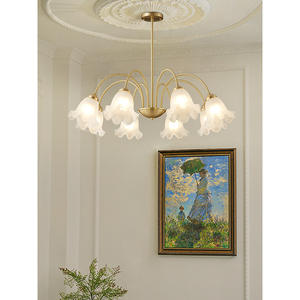 Lámpara de Araña Moderna de Lujo con LED Dorado y Cobre, Estilo Rústico Americano, para Sala de Estar, Dormitorio Principal - Product Image 3