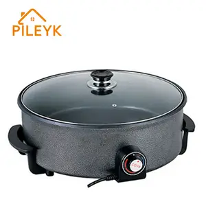 Thiết Bị Nhà Bếp Điện Skillet Nhôm Pizza Pan Bbq Set Điện Sâu Kích Thước Lớn Pizza Pan Với Lớp Phủ Không Dính