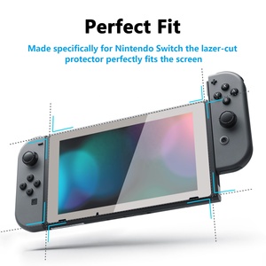Film protecteur transparent HD clair avec bordure grise éphémère, protecteur d'écran en verre trempé pour console Nintendo Switch - Product Image 5