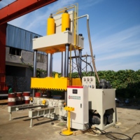 Prensa Hidráulica de Cuatro Columnas de 400 Toneladas, Máquina de Punzonado para Fregaderos de Piedra de Cuarzo para Cocina y Baño, con Motor PLC y Bomba de Engranajes