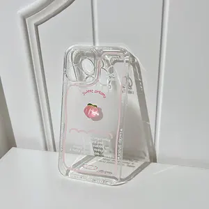 <span class=keywords><strong>Kawaii</strong></span> Cristal Pêche Doux Filles Transparent Téléphone étuis pour <span class=keywords><strong>iphone</strong></span> 14 13 11 12 Pro Max Xs Max XR X 7 8 14 Plus Mignon Couverture 16 - Product Image 2
