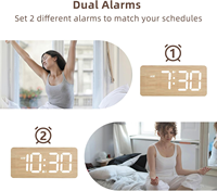 Jam LED Digital Alarm Ganda Fungsi Snooze Logo Warna Dapat Disesuaikan Suara Keras Elektronik Dapat Diredupkan Angka Besar Untuk Tidur Nyenyak Modern