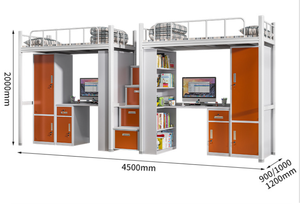 Thiết Kế Mới Đồ Nội Thất Thép Cao Đẳng Ký túc xá Loft Giường Với Bàn Và Tủ Quần Áo Cho Sinh Viên - Product Image 4