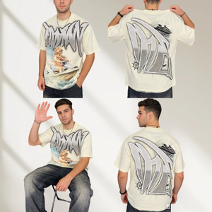 เสื้อยืดคอกลมแขนสั้นพิมพ์ลายกราฟิกโลโก้ตามสั่งขายส่ง เสื้อยืดผู้ชายสไตล์วินเทจประดับเพชร - Product Image 1