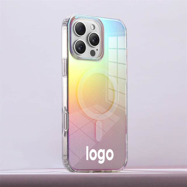 Magnetic Custom Logo Rainbow Cartoon Design UV Printing for Shockproof TPU Edge Hard PC Mobile Phone Case for 17 Pro